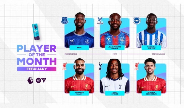 英超2月最佳候選：貝托、馬特塔、明特、薩拉赫、斯賓塞、索博