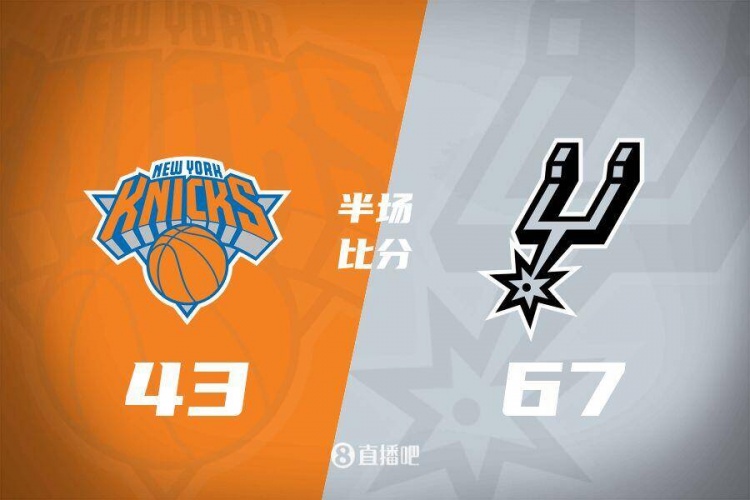 花了？馬刺半場4人得分上雙67-43領(lǐng)先尼克斯24分 唐斯19分